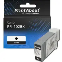 PrintAbout Inktcartridge PFI-102BK Zwart geschikt voor Canon