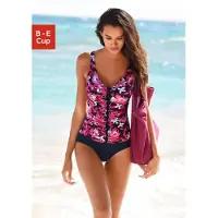 Petite fleur Badpak donkerblauw / pink / wit