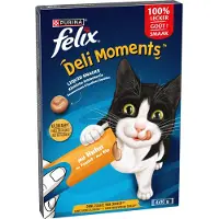 Felix 11x Kattensnack Deli Moments Liquid Kip 4 x 10 gr