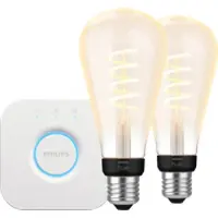 Philips Hue Filament White Ambiance Edison XL 2-Pack + Bridge