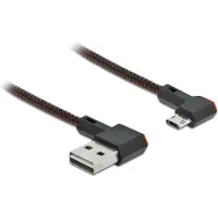 DeLOCK Easy-Micro USB - Easy-USB-A kabel | haaks links/rechts | USB2.0 | 10W | nylon | 2 meter