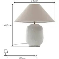 LUCANDE Tafellamp Thalorin, wit / opaal, Woon-/ Eetkamer, Keramiek, Scandinavisch, Tafellamp