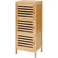 En.casa Kastje bamboe Ypäjä met 3 deuren 82x33x27 cm naturel []