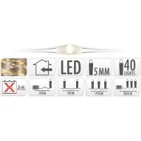 Nampook 10 stuks! Zilverdraad 40 LED warm wit