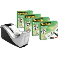 Scotch Plakbandhouderset Magic C60 Zilver, zwart 19 mm (B) x 33 m (L)