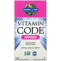 Garden of life , Vitamine Code, Geheel Voedsel Multivitamine voor Vrouwen, 120 Vegetarische Capsules