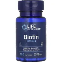 Life Extension , Biotine, 600 mcg, 100 Capsules