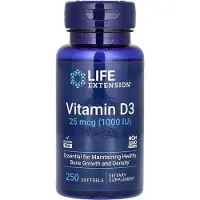 Life Extension , Vitamine D3, 25 mcg (1,000 IU), 250 Softgels