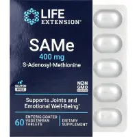 Life Extension , SAMe S-Adenosyl-Methionine, 400 mg, 60 Enterisch Gecoatste Vegetarische Tablets