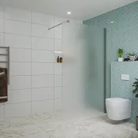 FortiFura Galeria inloopdouche - 120x200cm - mat glas - wandarm - Geborsteld Gunmetal PVD SW797928/SW797907