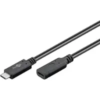 Goobay USB-C male - USB-C female verlengkabel | 1m zwart - 9550230