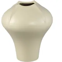 Ptmd Ginos Cream Matt Ceramic Organic Bulb Vase S (Naturel, 22x25x22cm)