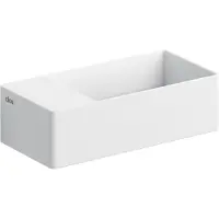 Clou New Flush 3 Fontein 35x18cm Aluite - Voorbewerkt Kraangat - Links - Mat Wit - 8717462011131 - Rechthoekig - Wastafels, Fonteinen, Vrijhangende