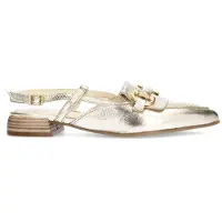 Manfield Gouden leren slingbacks met bandje | Maat 37