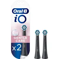 Oral-B iO Gentle Care Zwarte Opzetborstels voor Tandenborstel - 2 Stuks - Zachte Reiniging voor Gevoelige Tanden en Tandvlees