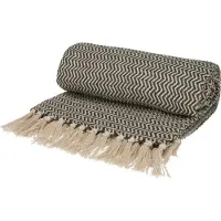 Jens Living Plaid Visgraat - Gerecycled katoen - 130 x 180 cm - Groen