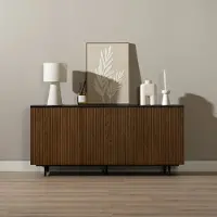 Livin24 Dressoir Haley zwart/rustiek eiken 160 cm