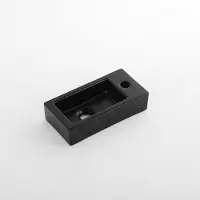 Qeramiq Dely Fontein - 38x18.5x9cm - keramiek - kraangat rechts - Mat Zwart E-8020R-MBL
