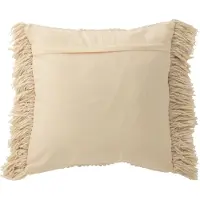 J-Line Kussen breeze franjes katoen creme
