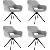 Kick Collection Set van 4 Kick draaistoel Miyo - donkergrijs