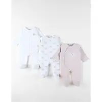 Noukie'S - 3 Pack - Pyjama's - Jersey - Unie - Off white , beige - Olifant - 1 maand 56