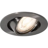 QAZQA Moderne inbouwspot gunmetal GU10 50 mm rond kantelbaar - Cisco