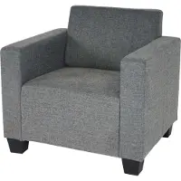 Mendler Loungestoel Lyon, stof/textiel ~ grijs
