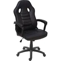 MCW Bureaustoel -F59, bureaustoel bureaustoel racestoel gamestoel, kunstleer ~ zwart