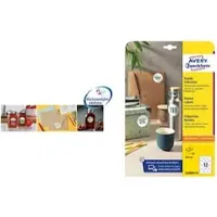 Avery markeringspunten, rond 69 mm, 10 vel A4, verwijderbaar, wit