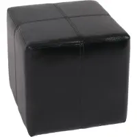 MCW Kubuszitje Krukje Onex, leer + kunstleer, 36x36x36cm MVG-gecertificeerd ~ zwart