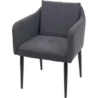 Mendler Eetkamerstoel -H93, keukenstoel fauteuil stoel ~ stof/textiel donkergrijs