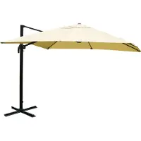 Mendler Zweefparasol -A96, parasol, 3x4m (Ø5m) polyester/aluminium 26kg ~ crème zonder voet