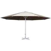Mendler Parasol Meran II, horeca-marktparasol, Ø 5 m polyester/aluminium mast wit 28 kg ~ crème-beige zonder standaard