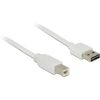 DeLOCK Easy-USB-A naar USB-B kabel - USB2.0 - tot 2A / wit - 3 meter