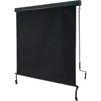Mendler Verticale markies -F42, verticale markies, zichtbescherming, buitenrolgordijn, rolgordijn, UV-bescherming 50 stof ~ 250x140cm, zwart