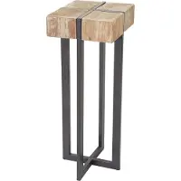 Mendler Bloementafel -A15, bloemenstandaard bloemenzuil, dennenhout rustiek massief MVG-gecertificeerd 100x32x32cm