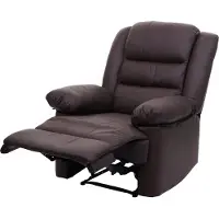 Mendler TV fauteuil -G15, relaxfauteuil, leder + kunstleder 101x87x100cm ~ bruin