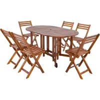 En.casa Tuinset 'Acerenza', 7-delig. Bestaat uit een tafel en 6 stoelen, gemaakt van acaciahout