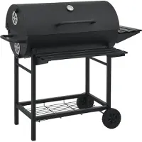 Casa.pro Houtskool BBQ Armento met deksel 95x108x61 cm zwart