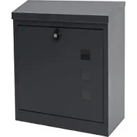 MCW XXL brievenbus -H26, bedrijfsbrievenbus Brievenbus, afsluitbaar met poedercoating 52x44x25cm ~ antraciet-zwart