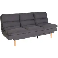 Mendler Slaapbank -M79, slaapbank voor gasten, slaapfunctie ligoppervlak 180x110cm ~ stof/textiel donkergrijs