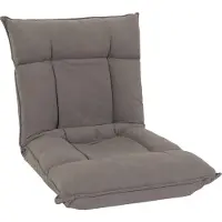 Mendler Vloer fauteuil -N44, relax vloer kussen vloer sofa fauteuil 6 ligstanden, stevig frame fluweel ~ donkergrijs