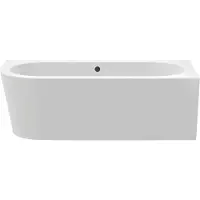 Xenz Charley half vrijstaand hoekbad 180x80 cm rechts wit met ronde overloop