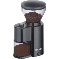 Cloer Elektrische koffiemolen met conische maalmolen voor 2-12 kopjes en 300g koffiebonen, 150W, instelbare maling, Zwart - 7520