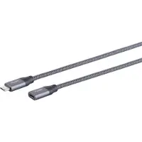 S-Impuls USB-C verlengkabel | USB3.1 10 Gbps | PD 100W | 4K 60Hz | aluminium/nylon | 0,50 meter