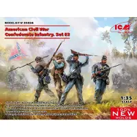 ICM Modelbouwpakket Militaire voertuigen - 35024 American Civil War Confederate Infantry Set no2 Plastic - 1:35 - Modelbouw