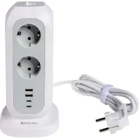 Verbatim EU-contactdoos toren EUPT-01 11xAC / 2xUSB / 2xType-C