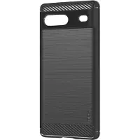 MOFI , Hoesje Geschikt voor Google Pixel 7 Flexibel Carbon Effect Geborsteld Metaal, Zwart