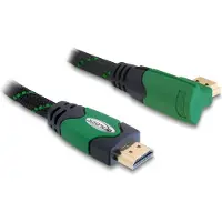 DeLOCK 82952 HDMI-kabel HDMI Aansluitkabel HDMI-A-stekker 2 m Zwart, Groen Rond, 4K UHD, Vergulde steekcontacten, Verdraaid