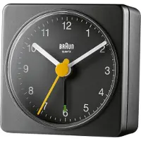 Braun Classic Reiswekker Analoge Klok met Snooze en Licht, Compact, Stil Quartz, Crescendo Alarm, Model BC02XB.